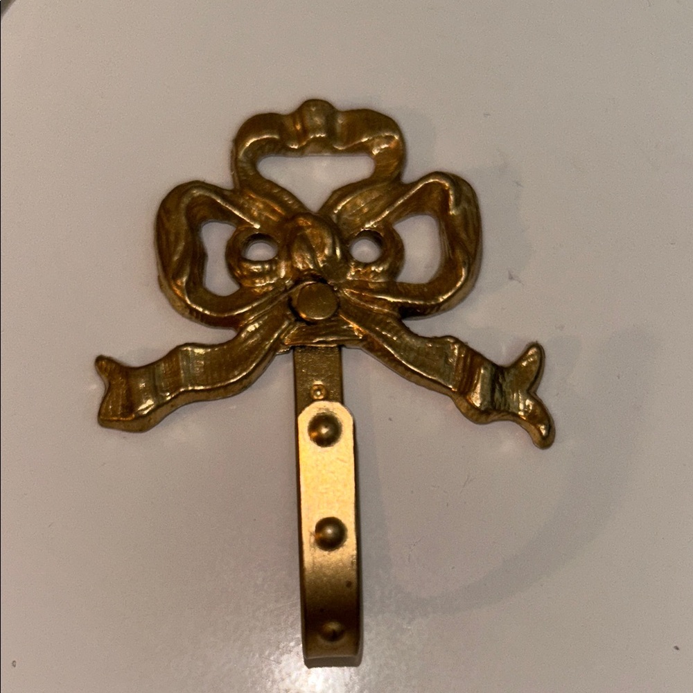 Vintage Tiny Gold Bow Wall Hook